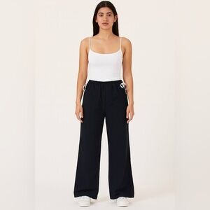 Princess Polly Black Wide-Leg Pants with Side Drawstrings